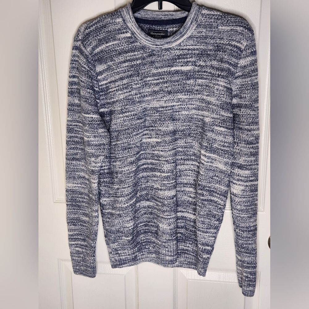 Abercrombie & Fitch L Cable Knit Lngslve GrayWhite ColorBlend Yarn Women Sweater